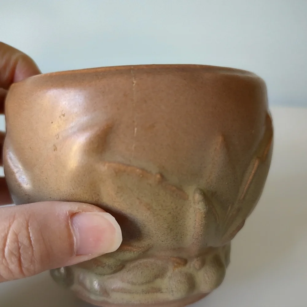McCoy Pottery Vintage Leaves And Berries Matte Vase Brown Green
